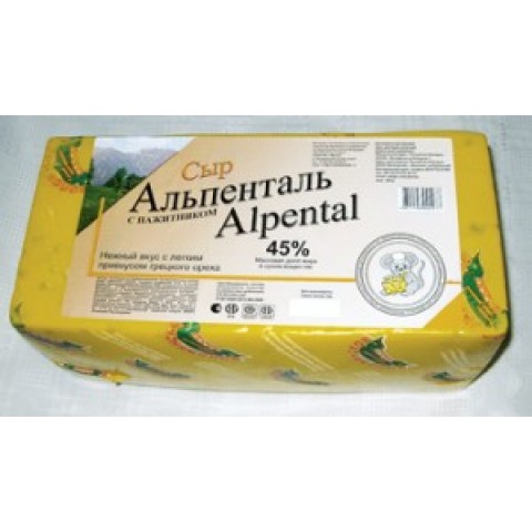 Сыр Альпенталь с пажитником 45% брус (Воложин)